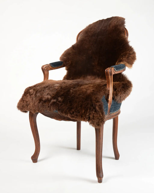 Warm brown lush sheepskin rug