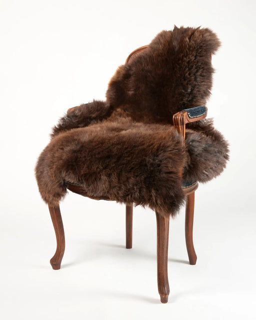 Dark chocolate brown sheepskin rug