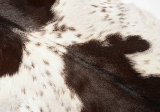 Goatskin rug #043 dark brown and white speckles detail