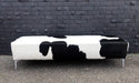 Long bench ottoman in cowhide