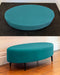 Aqua velvet oval ottoman stool