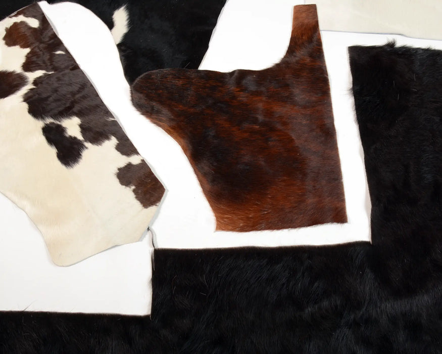 Mixed colour cowhide offcuts for craft