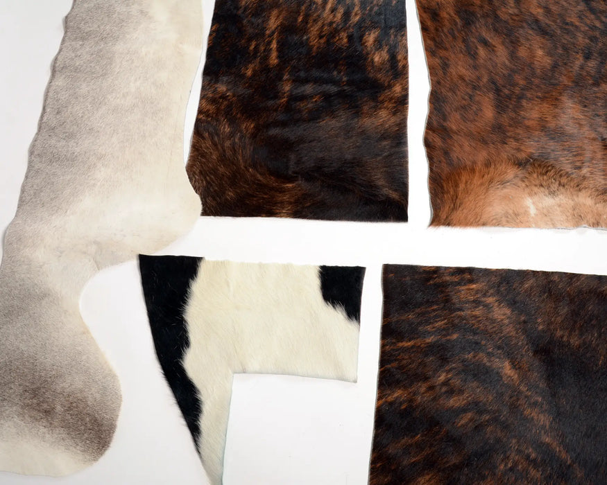 Mixed colours of cowhide scraps for craft