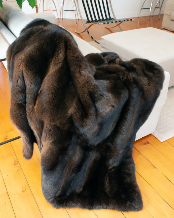 Possum Fur Throws NZ Made Chocolate Brown by Gorgeous