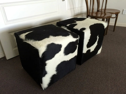 Black and white cube stools by Gorgeous Creatures