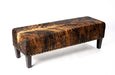 Long bench ottoman in dark exotioc cowhide with studs 1