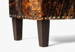 Dark exotioc cowhide with wood legs & studs 1