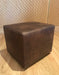 Faux leather fabric footstool cube