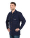 Mens 100% wool Shacket in Navy Blue - HS001