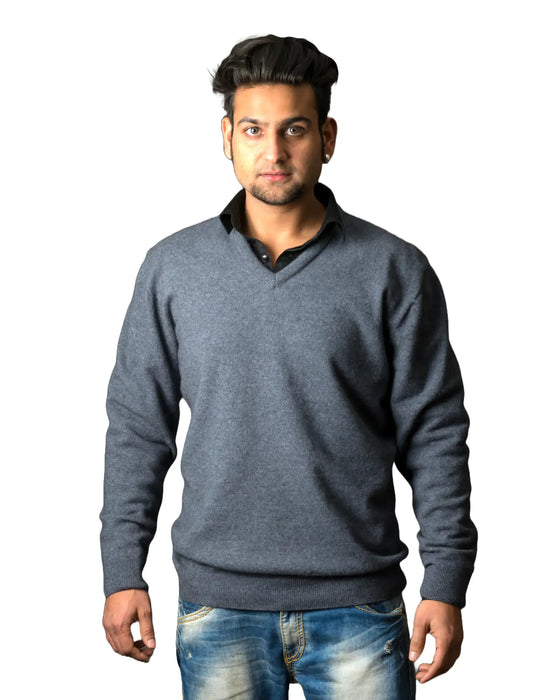 Native World Sky Men's Possum Merino Plain Sweater - NB121