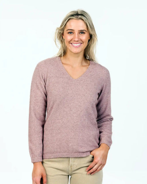 NB396 lily pink womens possum merino sweater NZ made