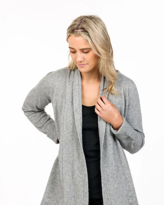 Native World Silver Grey Women's Long Merino Wrap 