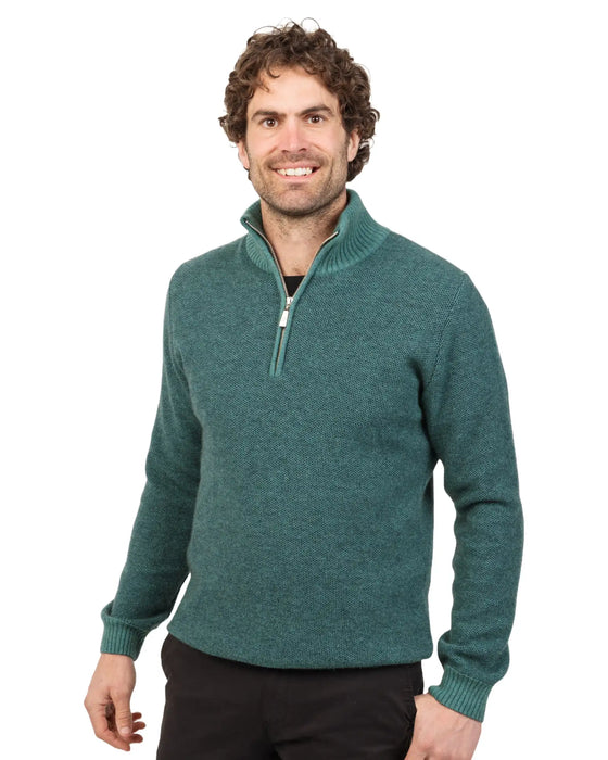 Mist Green Men's possum merino sweater NE338