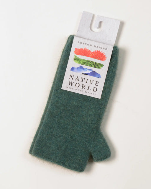 NX553 mist green handwarmers in possum merino wool