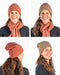 NX740 reversible possum merino wool beanie Rosewood and Mink