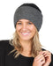 NX470 reversible beanie in black and charcoal