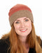 NX740 reversible possum merino wool beanie Rosewood and Mink