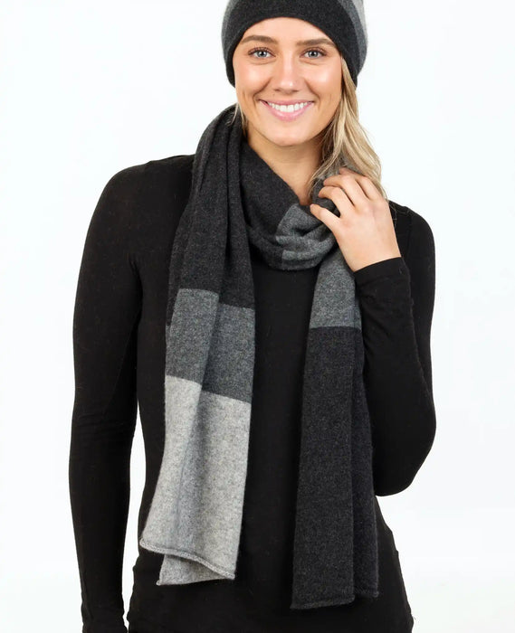 Charcoal Stripe Travel Scarf NZ824