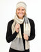 Natural stripe travel scarf in possum merino wool NX824