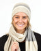 Travel beanie in possum merino wool Natural Stripe NX825