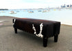 Cowhide bench ottoman with studs Texas style