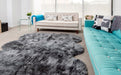 Grey Dyed Sheepskin Rug - Octo (8-skin) 214cm x 180cm