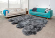 Grey Dyed Sheepskin Rug - Octo (8-skin) 214cm x 180cm