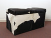 Storage Ottoman Covered in Cowhide 90x50x45cm