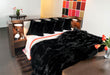 NZ Black Possum Fur Bed Blanket with cushions