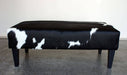 Cowhide Ottoman with Wood Legs 120x60x45cm