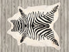 Printed zebra cowhide rug