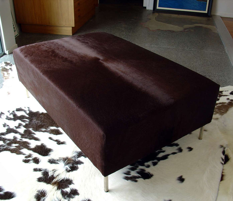 Cowhide Ottoman with Straight Legs 130x70x40cm