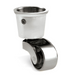 Round Metal Cup & Caster Wheels 32mm - Chrome Silver