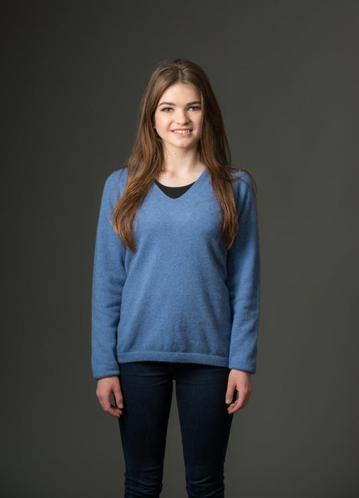 Bluebell Women's Vee-Neck Merino Wool Sweater - NB396