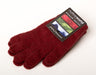 Berry red possum merino wool gloves