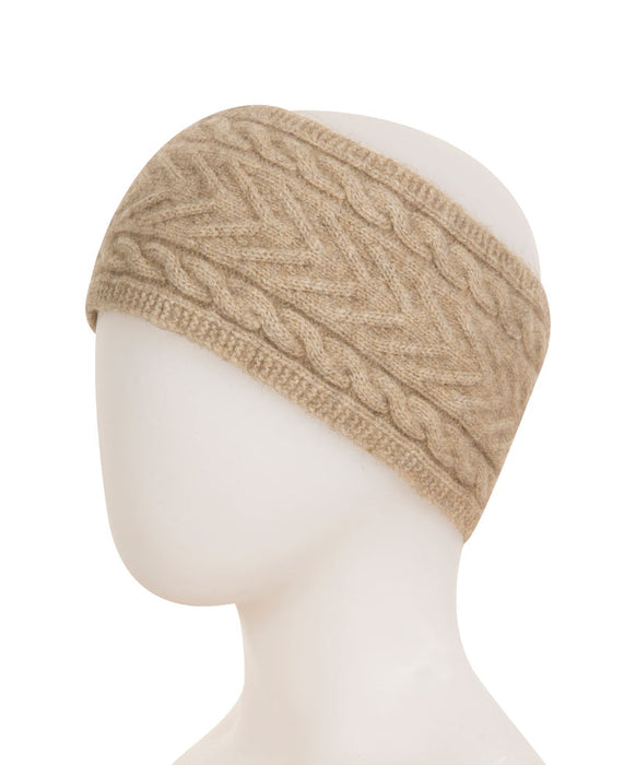 Flax Beige Cable Knit Headband - NX725