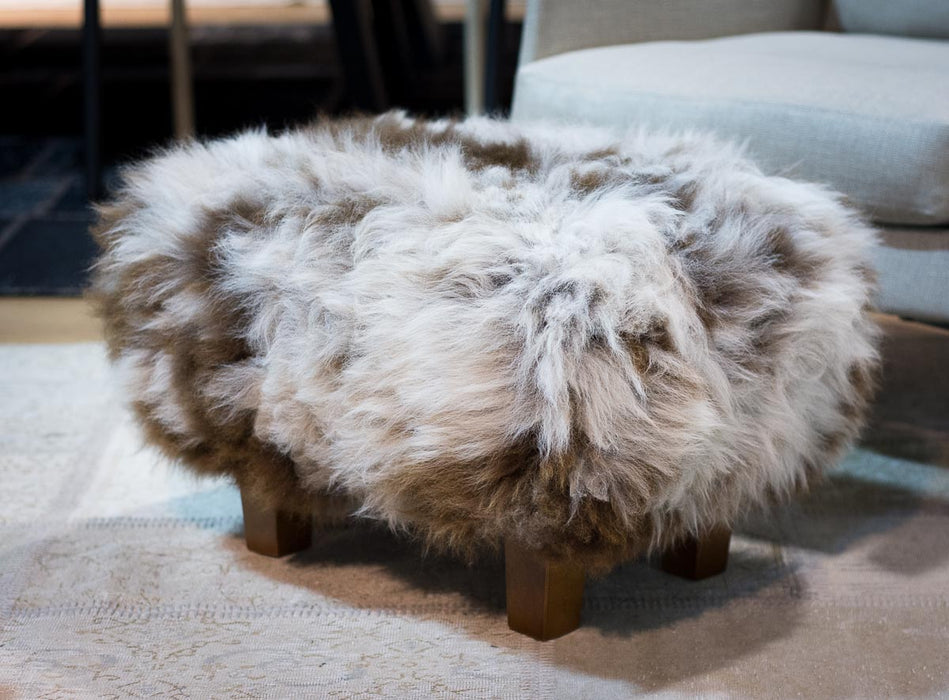 A cute NZ wool sheepskin footstool