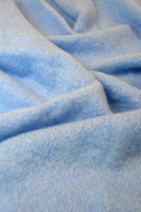 Sky Blue Mohair Throw Blanket