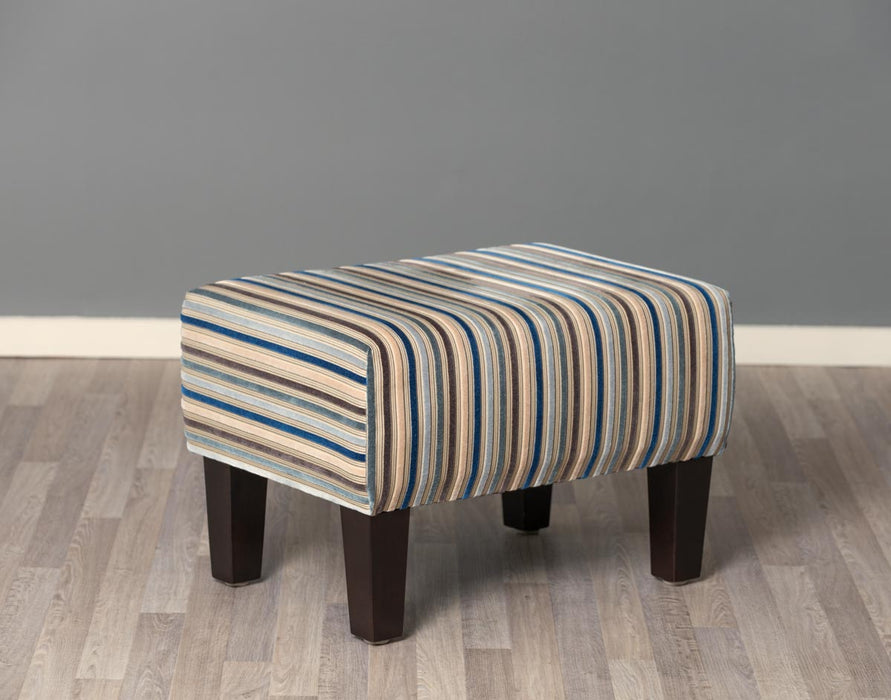 Velvet stripe fabric footstool NZ made