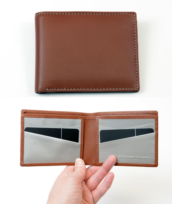 Tan Leather Men's Billfold Wallet RFID Secure