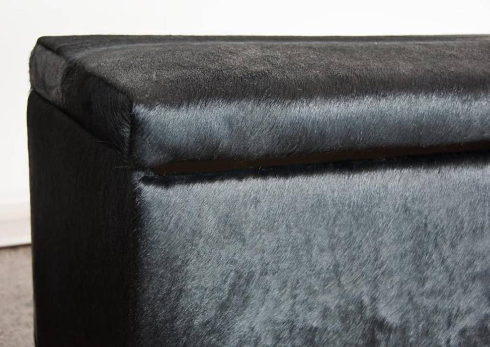 Close up of storage ottoman