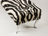 End of bed or bench zebra print cowhide ottoman