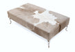 Cowhide Ottoman with Queen Anne Legs 130x70x36cm