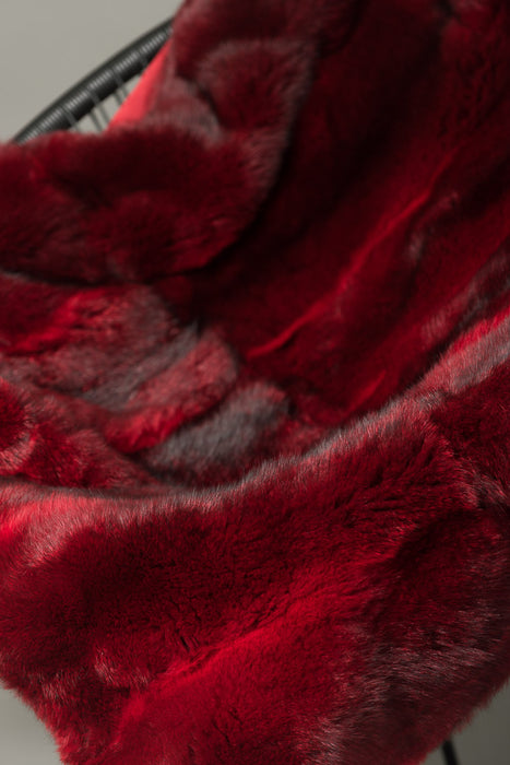 Bright Red Possum Fur Blanket